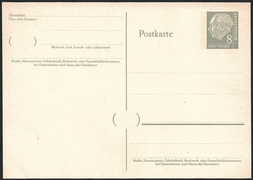 Germania 1960 huess 8pf - bl,